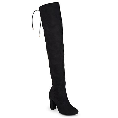 Amazon.com | Fall Boots No Heel Leather Boots for Women 2 Inch Heel Knee  High Wide Calf Black Heeled Leather Boots for Women Knee High Womens Dress  Boots Low Heel Mid Calf