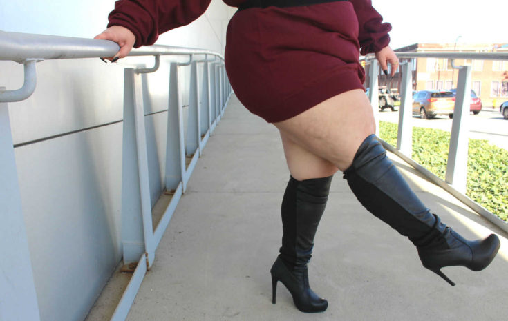 Plus Size Thigh High Wide Calf Boots Ready To Stare 9105