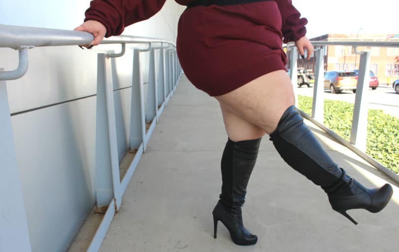 Plus Size Thigh High Wide Calf Boots Ready To Stare 8689