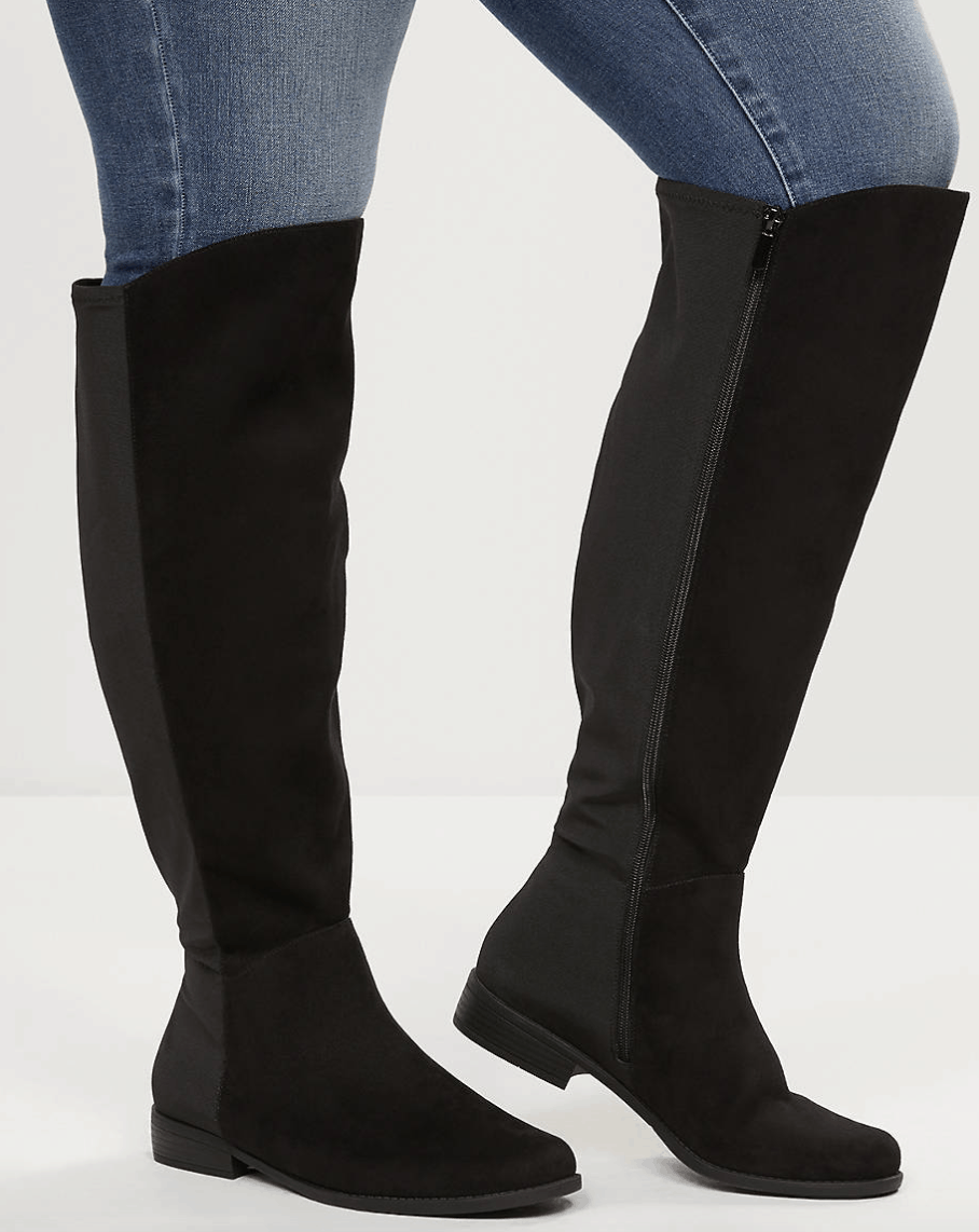 thigh high boots wide calf no heel