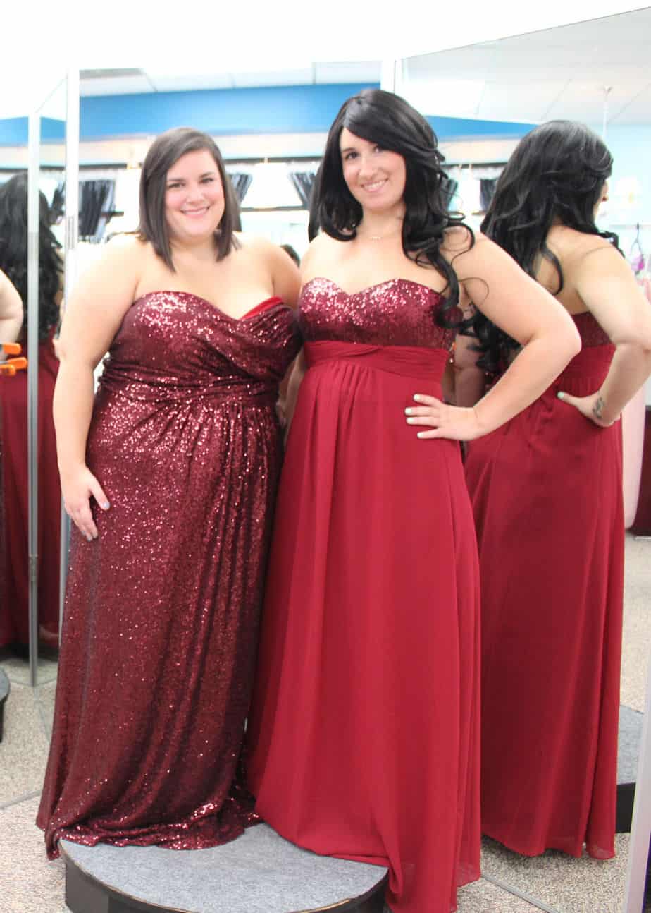 red sparkly bridesmaid dresses