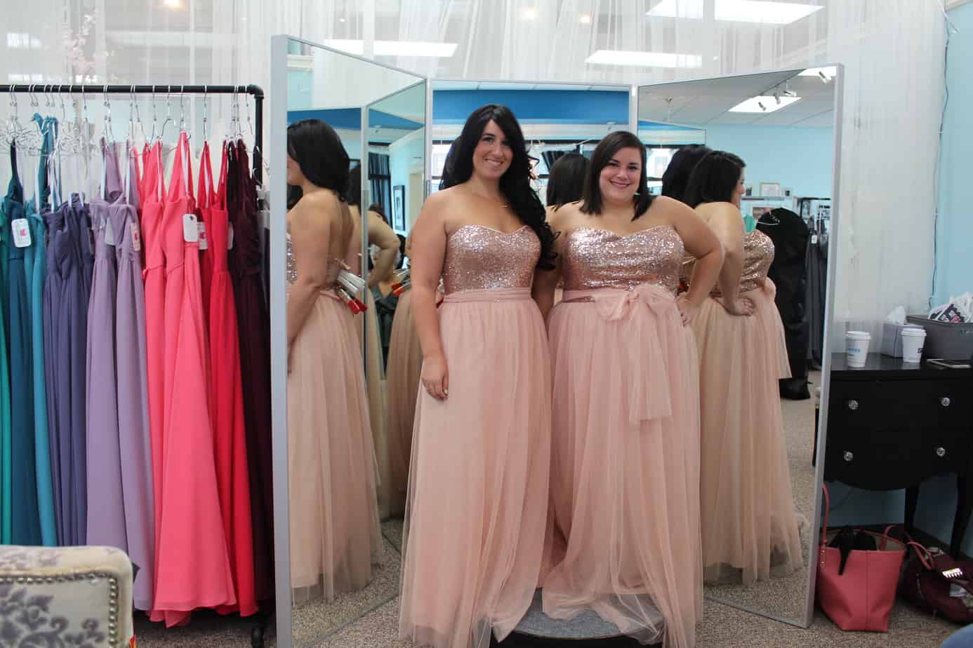Pale Pink Sequin Plus Size Bridesmaid Dress
