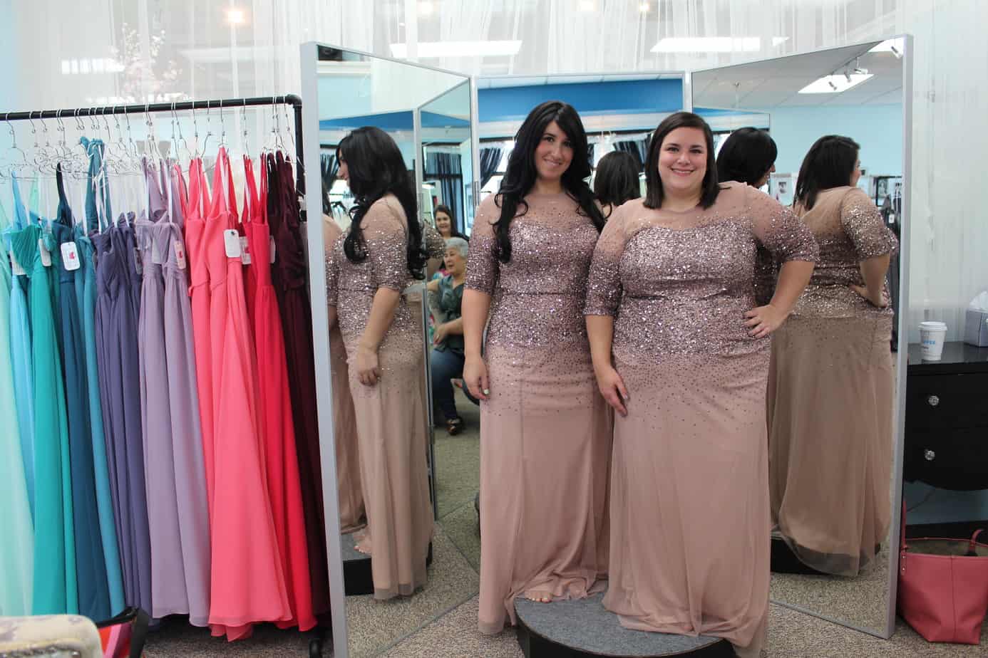 Sequin Bridesmaid Dress in Pale Pink