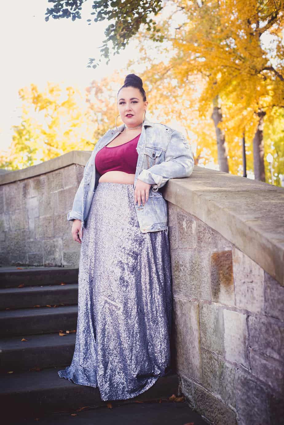 plus size sequin maxi