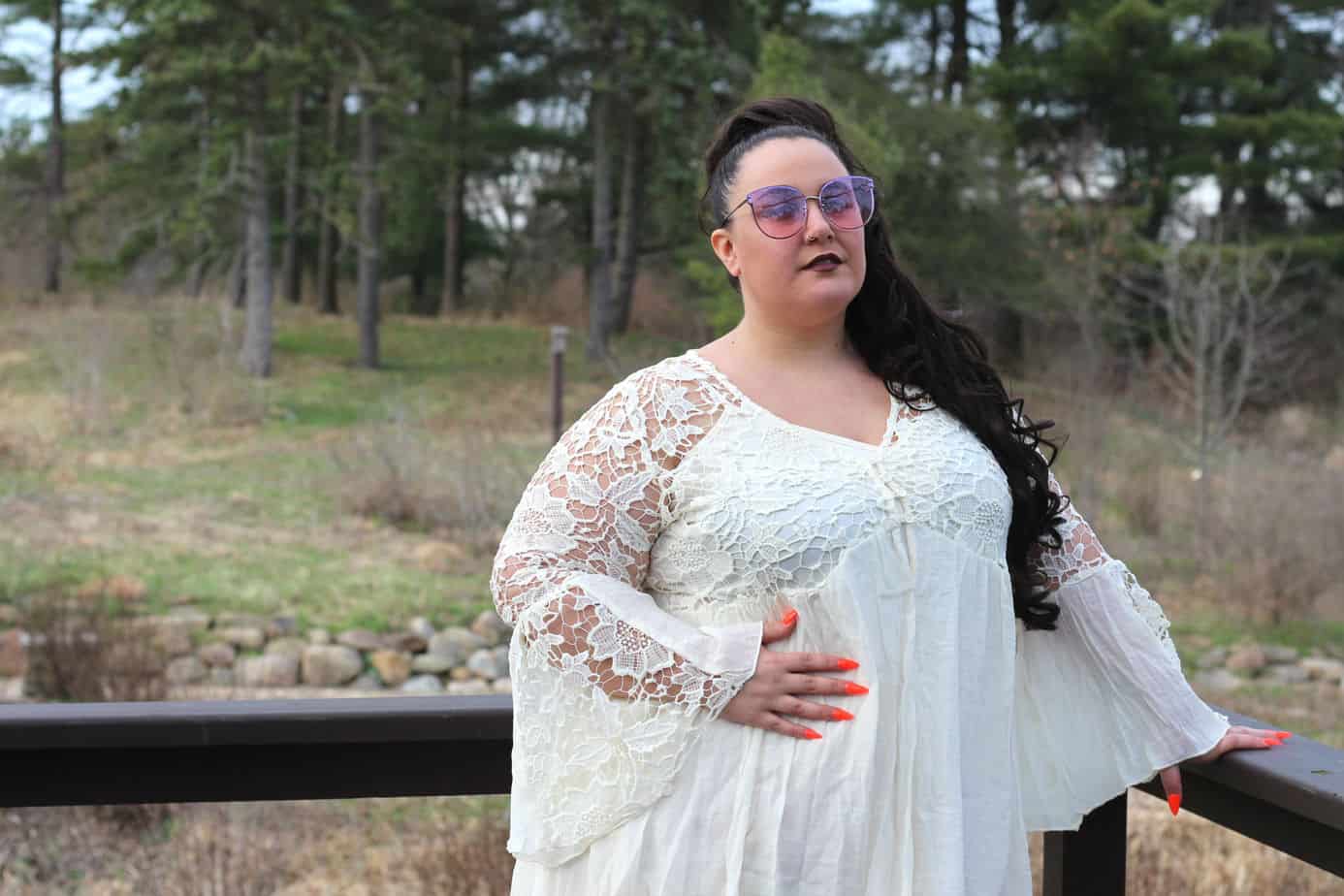 Plus Size Crochet Babydoll Dress - Loralette